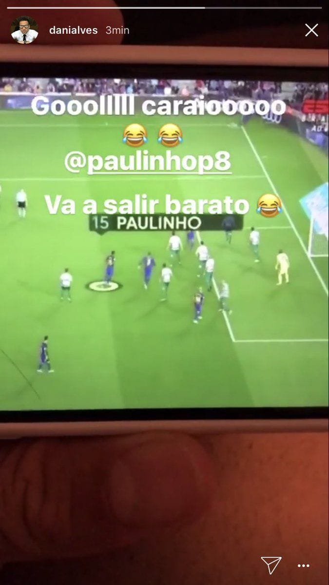 Dani Alves dice de Paulinho «Va a salir barato» Dani Alves dice de Paulinho «Va a salir barato»