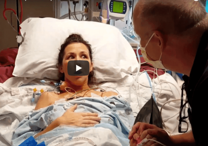 operacion La primera respiración después del trasplante de pulmón