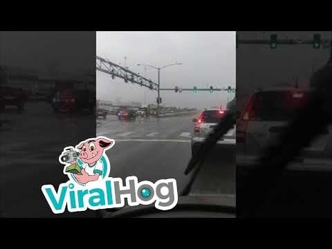 Car Speeds past on Rims During High-Speed Pursuit