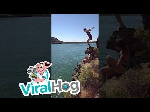 Cliff Jumper Changes Her Mind Too Late || ViralHog