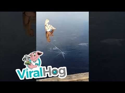 Icy Lake Jump Fail || ViralHog