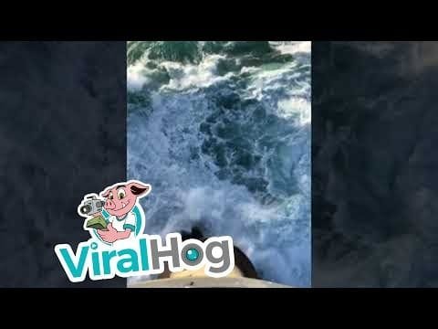 Rogue Wave hits Bishop Rock Lighthouse || ViralHog