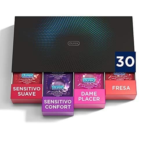Durex Preservativos Love Collection Sabor Fresa, Dame Placer, Sensitivo Suave y Sensitivo Comfort- 30 unidades Durex Preservativos Love Collection 30ud solo 23,39