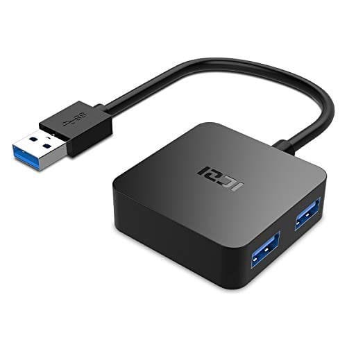 ICZI Hub USB 3.0 de 4 Puertos USB 3.0 , Adaptador usb 3.0 con Conector Niquelado de Alta Velocidade de Transmisión - Negro Hub USB con 4 USB 3.0 solo 7€