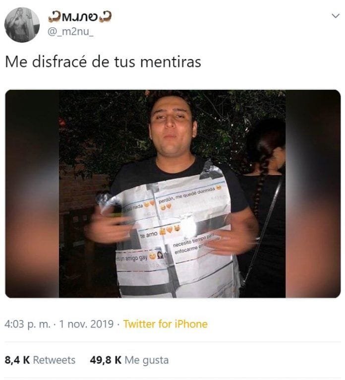 Me disfrace de tus mentiras