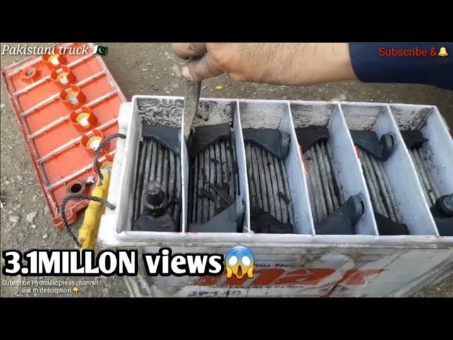Restauración de una batería de camión, Cómo fabricar una batería en talleres locales Trabajadores pakistaníes