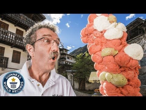 Record Guiness de mayor número de bolas de helado en un solo cono