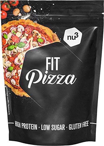 nu3 Fit Pizza - Harina mix para pizza sin gluten - Pan bajo en carbohidratos - 270 g de harina proteica sin levadura - 100% pizza vegana - 15g de proteína por porción - Ideal durante dietas low carb