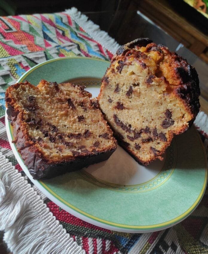 Bizcocho de plátano y chocolate
