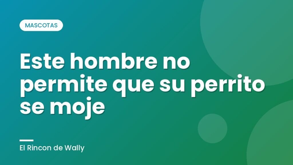 Este hombre no permite que su perrito se moje