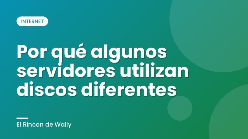 Por qué algunos servidores utilizan discos diferentes