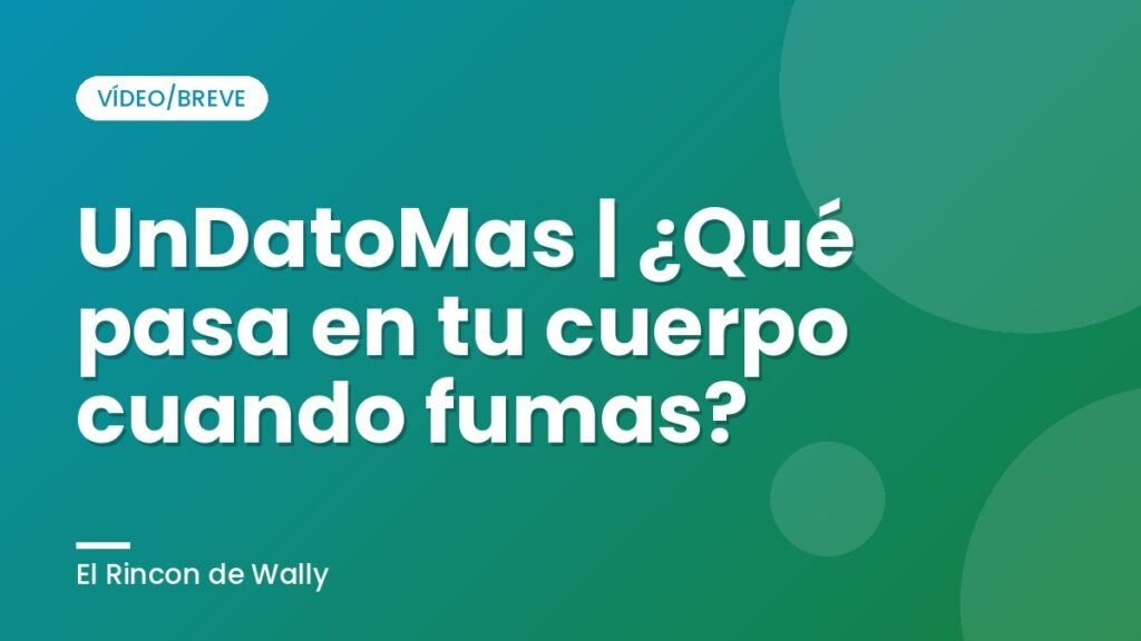 UnDatoMas | ¿Qué pasa en tu cuerpo cuando fumas?